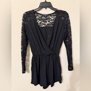 One Clothing Black Lace Romper
